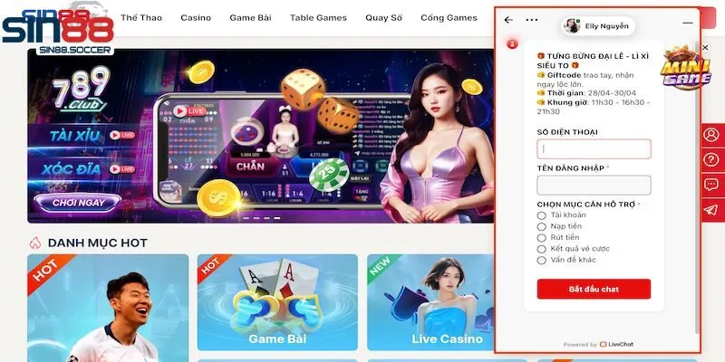 Những hình thức liên hệ Sin88 phổ biến nhất